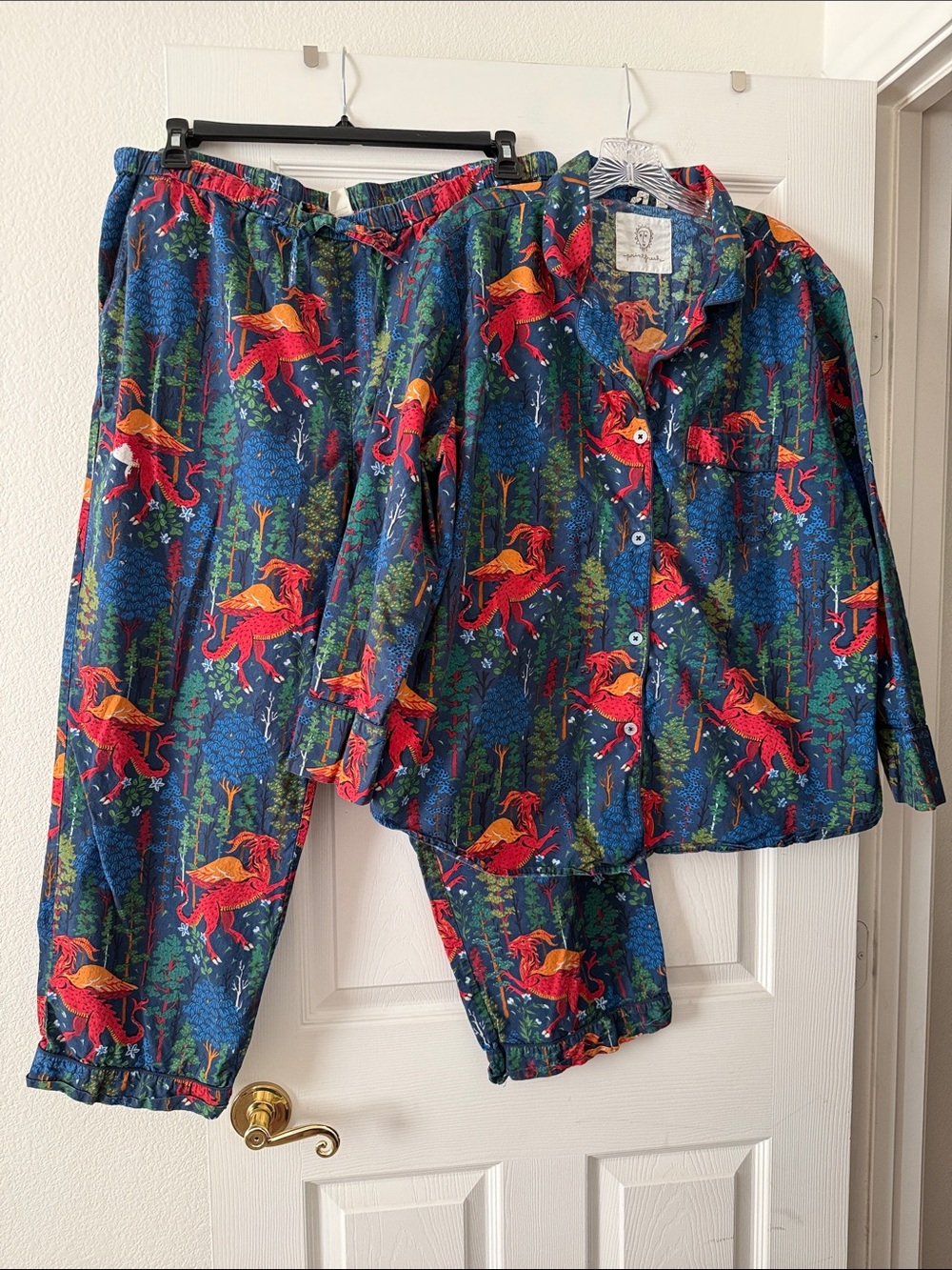 Printfresh Jersey Devil Organic Cotton Long Pajama Set Size XL